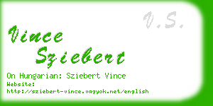 vince sziebert business card